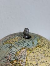 Globe terrestre ancien français – Socle Art Déco chromé – Ci