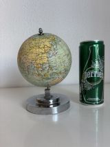 Globe terrestre ancien français – Socle Art Déco chromé – Ci