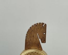 Ancien Thermomètre  de Bureau Tête de Cheval