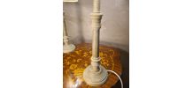 Paire de lampes bois  classic  abat jour osier 44x20 elec ok