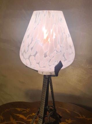  lampe veilleuse art deco fer forgé , 32x12 tres bon etat