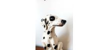 Chien dalmatien en céramique vintage, Italie 1970 
