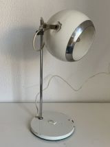 Grande lampe vintage 1960 eyeball blanche mid-century bureau