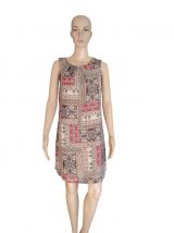 Robe d'été Courte Imprimé Patchwork – Style Bohème Chic T40