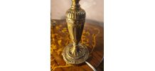 paire de lampes chevet laiton empire 34x14 elec ok abat jour