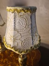 paire de lampes chevet laiton empire 34x14 elec ok abat jour