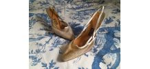 Escarpins 60s Charlet kitten heels cuir T34