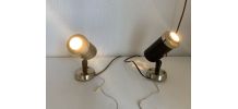 Paire de spots vintage 1950 Lita Zodiac de Jacques Biny noir