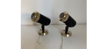 Paire de spots vintage 1950 Lita Zodiac de Jacques Biny noir