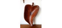 Grande coupe en bois brutaliste, 65 cm 