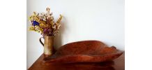 Grande coupe en bois brutaliste, 65 cm 