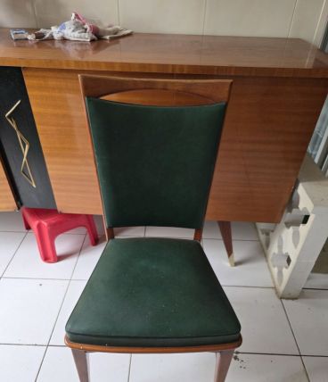 Lot de 6 chaises style scandinave vertes 
