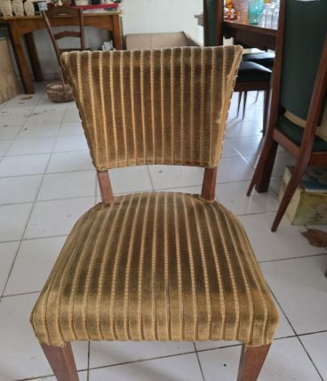 Lot de 4 chaises en velours verts