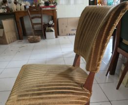 Lot de 4 chaises en velours verts