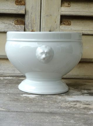 Saladier soupière porcelaine têtes de lion