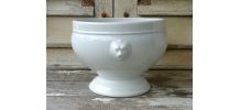 Saladier soupière porcelaine têtes de lion