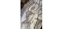 Nappe blanche ovale coton et dentelle crochet.