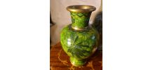 lot de vase asiatique ancien cloisonné motif fleural 20x10