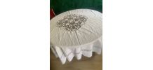 Superbe  Nappe de Banquet en Pur Lin Ancien – 210 x 210 cm 