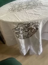 Superbe  Nappe de Banquet en Pur Lin Ancien – 210 x 210 cm 
