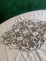 Superbe  Nappe de Banquet en Pur Lin Ancien – 210 x 210 cm 