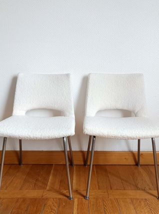 Paire de chaises bouclettes Georges Frydman 1960