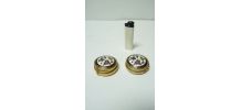 Lot de 2 boites à pilules métal  fleurs incrustées