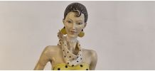 Grande Statue Vintage "Fashion Lady" par Antoni Famery 