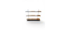Etagere vintage murale bois et métal noir 