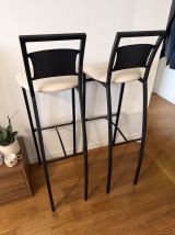 Lot de 2 chaises de bar noires
