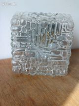 Applique plafonnier verre moulé pressé année 60/70