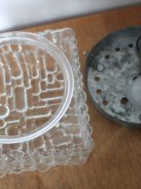Applique plafonnier verre moulé pressé année 60/70