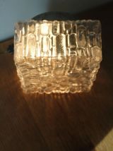 Applique plafonnier verre moulé pressé année 60/70