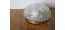 Applique plafonnier verre moulé pressé année 60/70