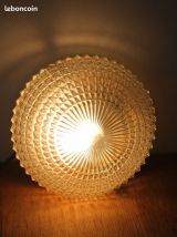 Applique plafonnier verre moulé pressé année 60/70
