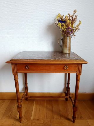Table de milieu bureau marbre style Louis XVI 