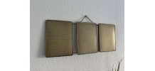Miroir vintage 1960 triptyque barbier coiffeur japonisant - 