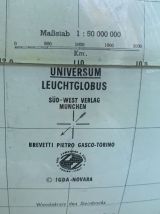 Globe vintage 1960 terrestre lampe Süd-west verlag Munchen  