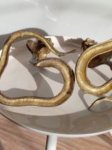 Paire flambeaux zoomorphe Cobra Naja en bronze 