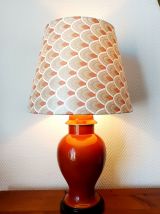 Lampe porcelaine de Limoges Mergey et abat-jour art déco 