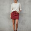 Mini jupe en Jean Rouge- Coupe Ajustée- Taille 42