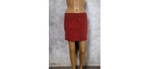 Mini jupe en Jean Rouge- Coupe Ajustée- Taille 42