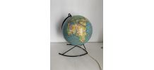 Globe vintage 1960 terrestre mappemonde Girard Barrère verre