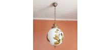 Grande suspension globe art nouveau 