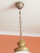 Grande suspension globe art nouveau 