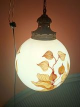 Grande suspension globe art nouveau 