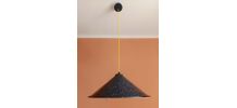 Grande suspension en tôle industrielle vintage 39 cm 