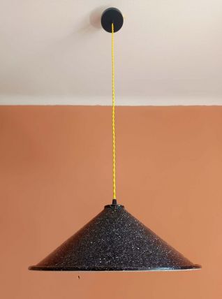 Grande suspension en tôle industrielle vintage 39 cm 