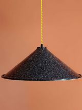 Grande suspension en tôle industrielle vintage 39 cm 