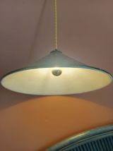 Grande suspension en tôle industrielle vintage 39 cm 